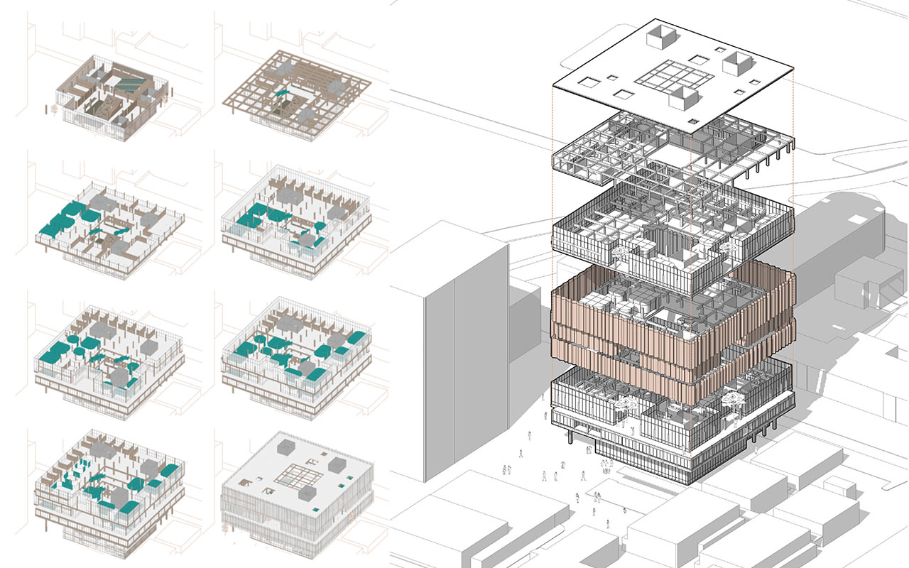 Preisverleihung-campus³-Preis-2025: Ausschnitt aus den Plänen von Marah Altarawneh und Nawras Almasri, den Gewinnerinnen in der Kategorie Architektur 2025.