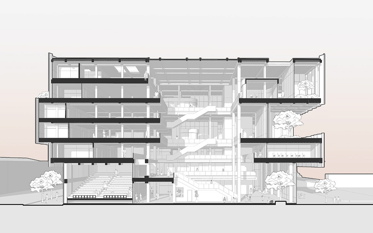 Preisverleihung-campus³-Preis-2025: Ausschnitt aus den Plänen von Marah Altarawneh und Nawras Almasri, den Gewinnerinnen in der Kategorie Architektur 2025.