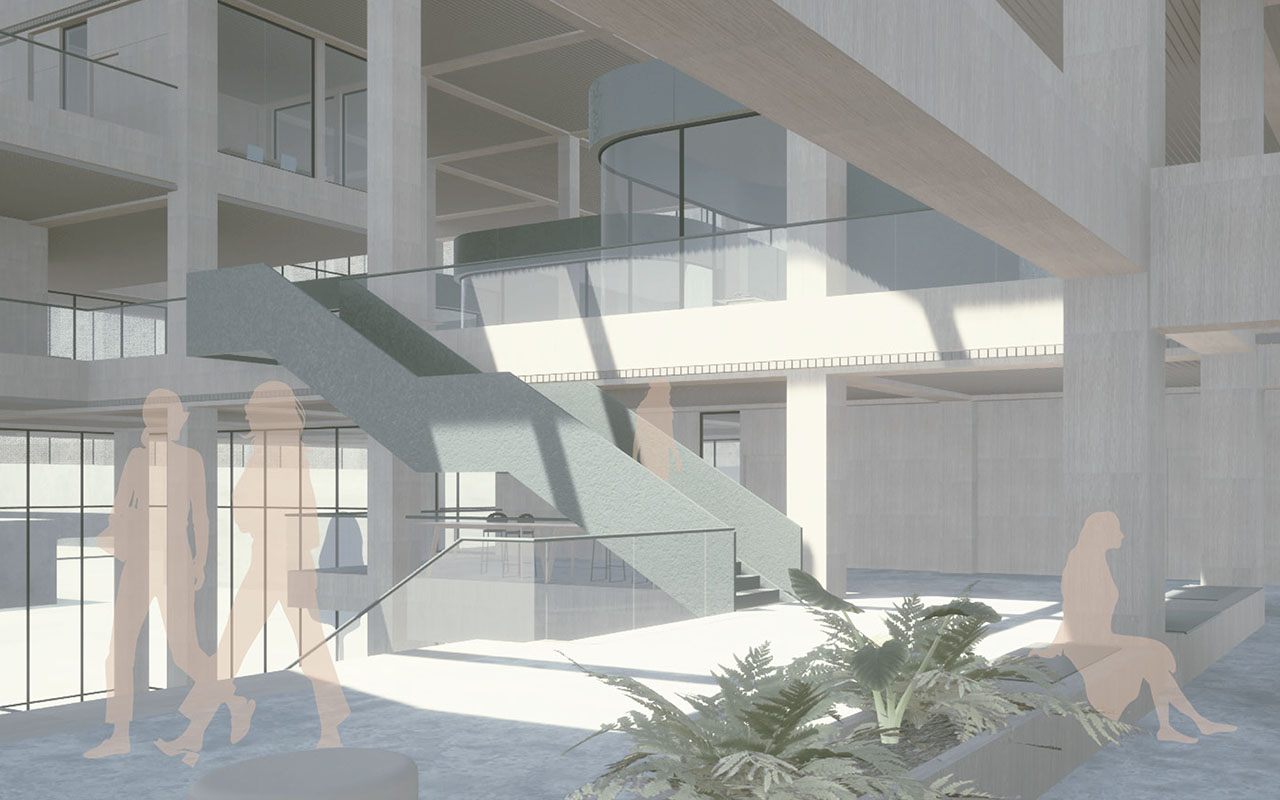 Preisverleihung-campus³-Preis-2025: Ausschnitt aus den Plänen von Marah Altarawneh und Nawras Almasri, den Gewinnerinnen in der Kategorie Architektur 2025.